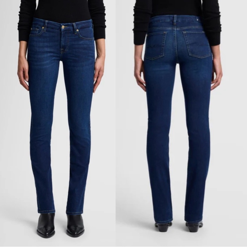 7 For All Mankind Kimmie Straight Leg Dark Wash Jeans Size 27